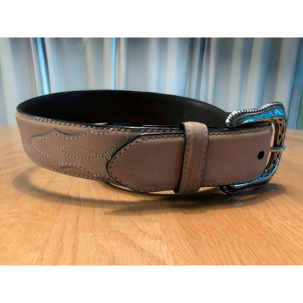 RedHead 38" Ranch Toe Bug Western Belt Tan Genuine Crazy horse Leather